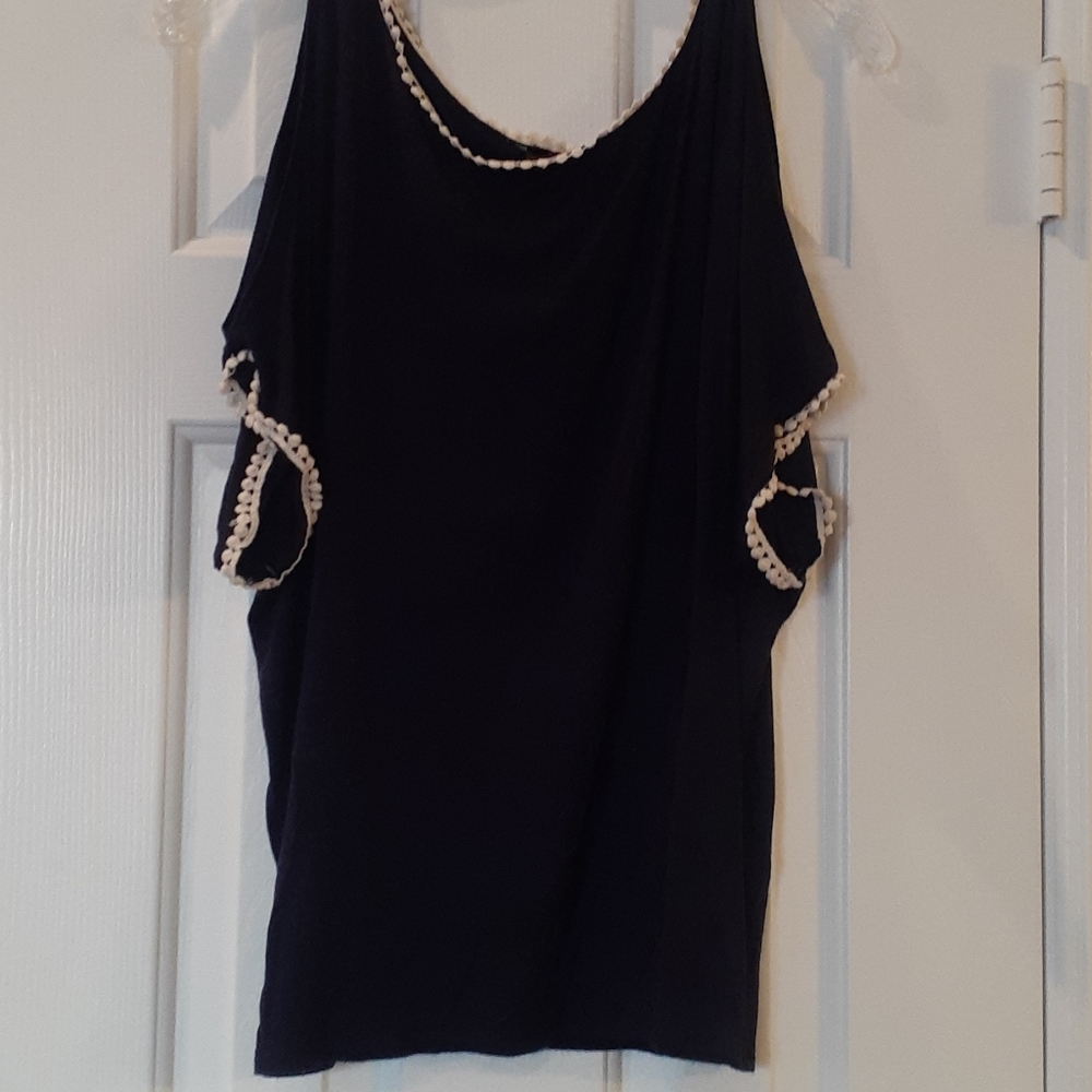 Dark Blue Open Shoulder Tee MED